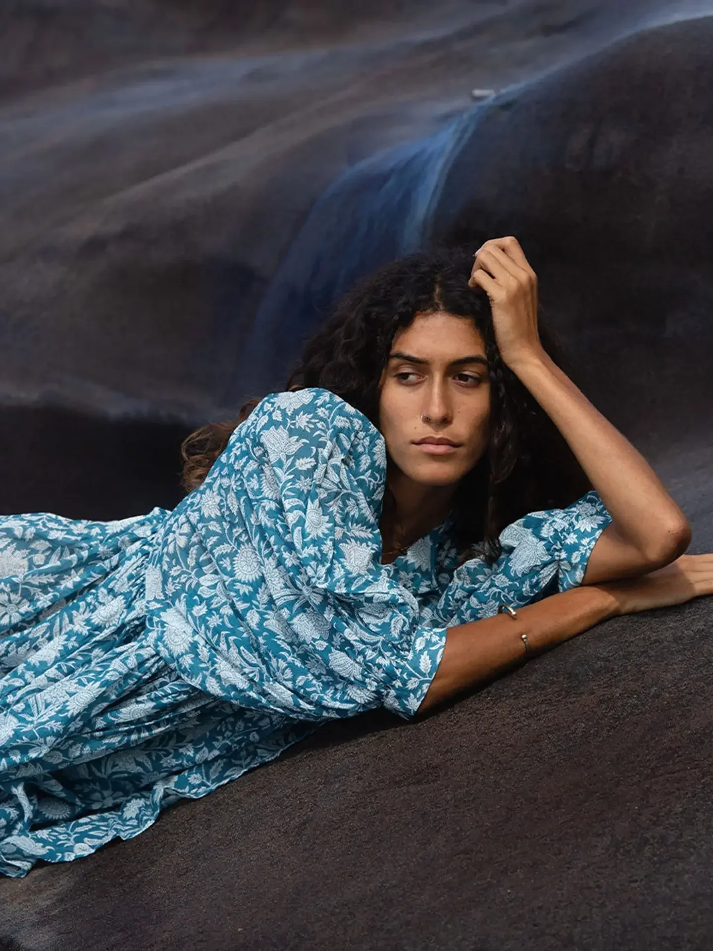 Bohemian Retro Loose Fit Printed Frock Middle Sleeve Floral Casual Mini Elegant - Image 10