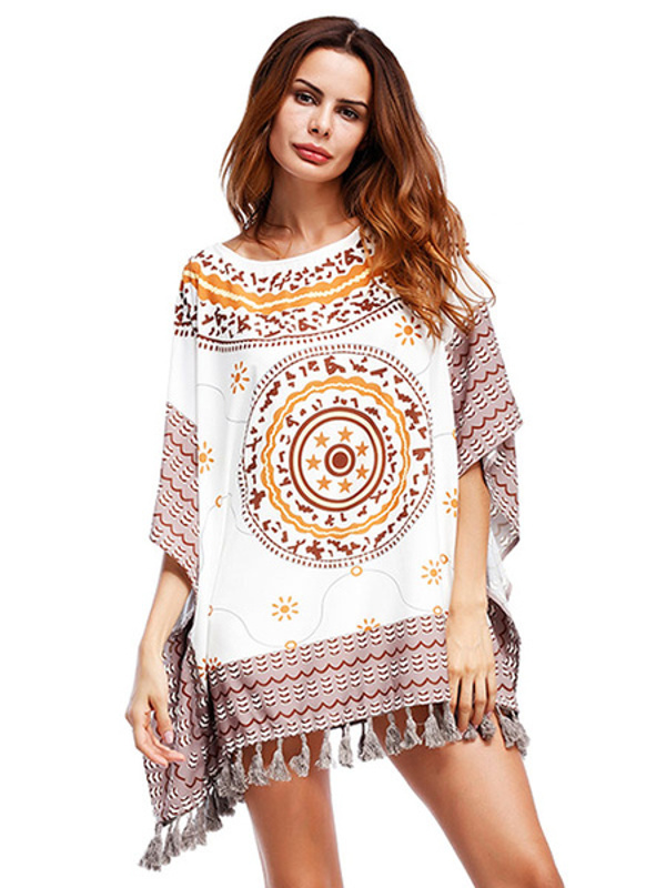 Boho Shift Ethnic Half Sleeve Short Dresses