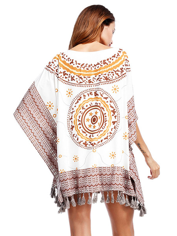 Boho Shift Ethnic Half Sleeve Short Dresses - Image 3