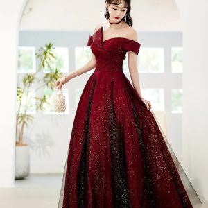 Elegant Boat Neck Evening Host Birthday Wedding Party Prom Dresses