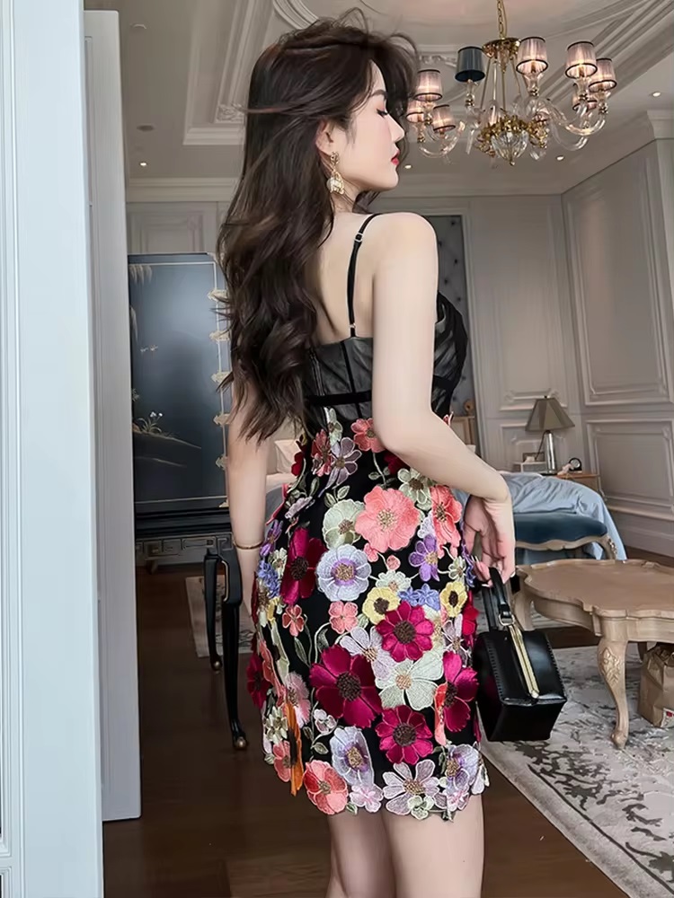 Lace Fashion Evening Chic Strap Backless Party Club Mini dress - Image 5