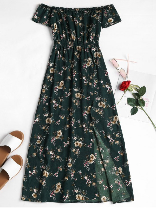 Off The Shoulder Floral Sundress Dresses - TD Mercado
