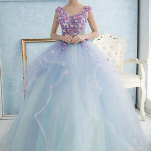 pastel blue gown