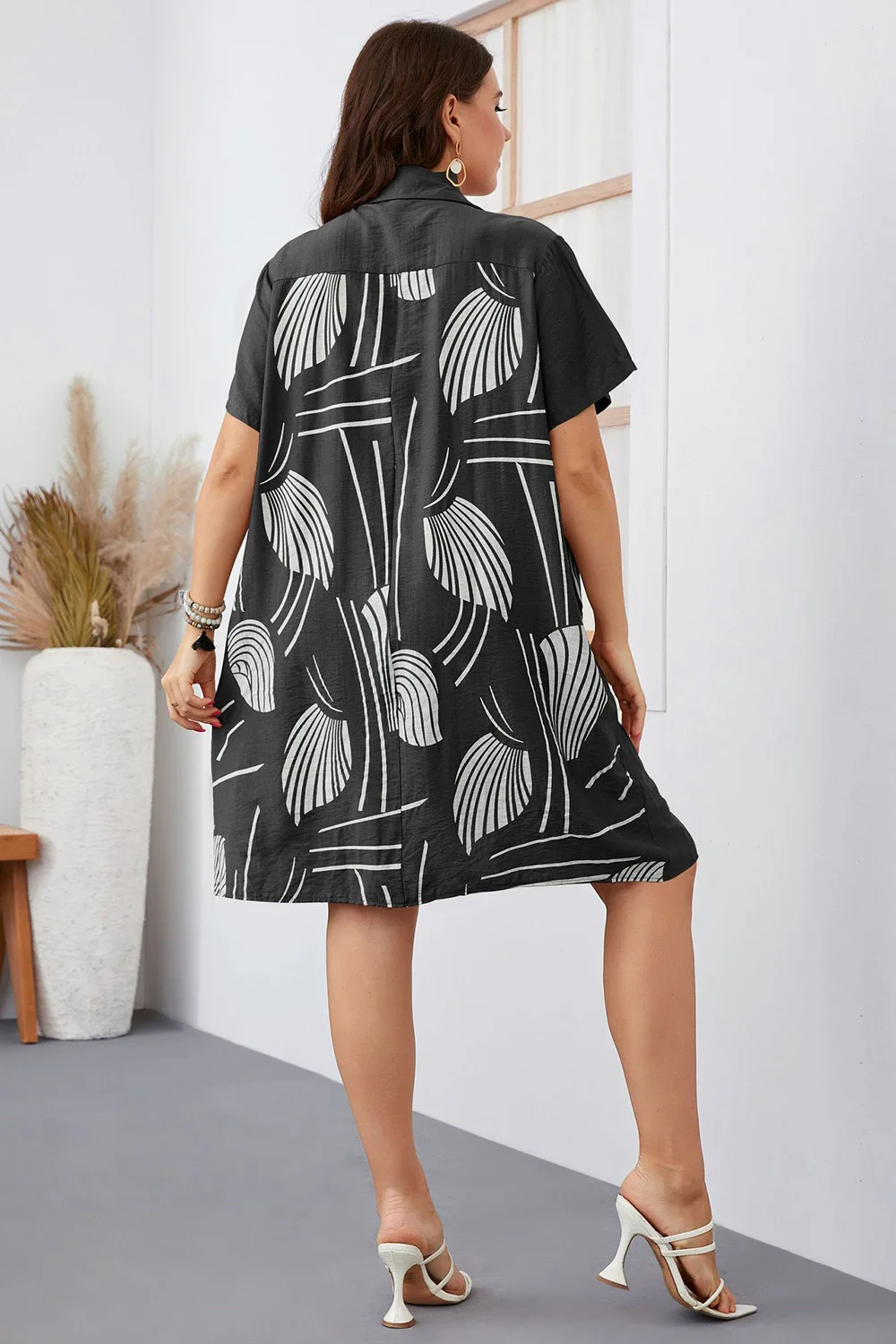 Plus Size Single Breasted Short Sleeve Loose Casual - Image 6