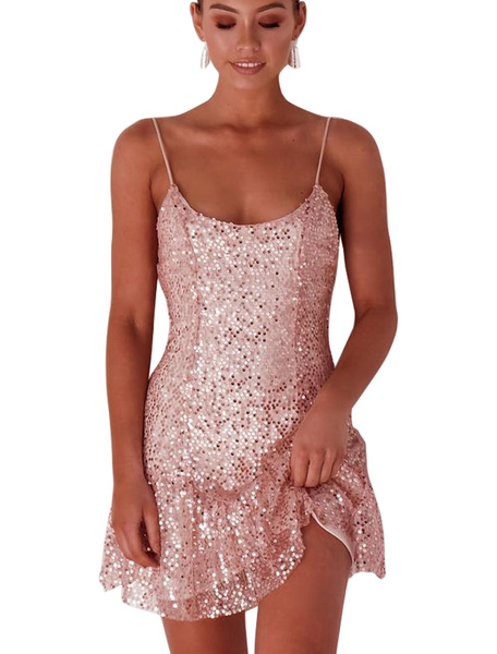 Sexy Club Sequin Backless Bodycon Dress Glitter Going Out Dresses