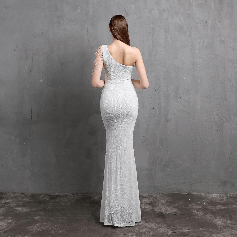 Sexy One Off Shoulder Long Evening Dress Women V Neck Floor Length Evening Party Fashion Female Club - Image 3