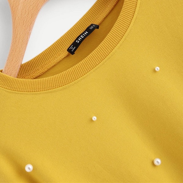 Shoulder Plaid Pullover Sweatshirt Autumn Modern Lady Women Sweatshirts - Image 3