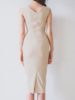 Split Bodycon Dress Apricot Sash Dress - TD Mercado