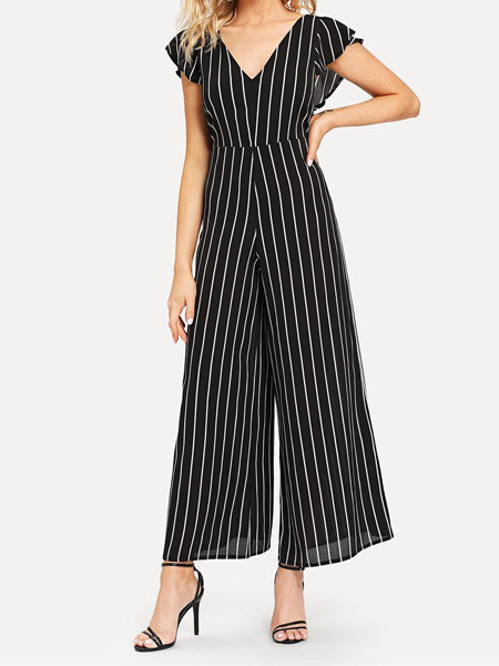 ladies striped jumpsuit