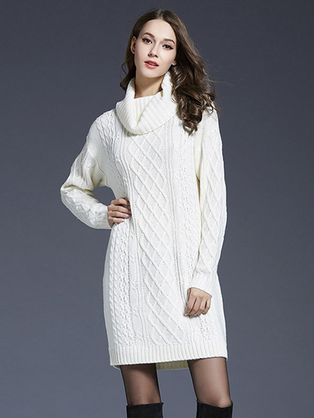 womens navy sweater dress