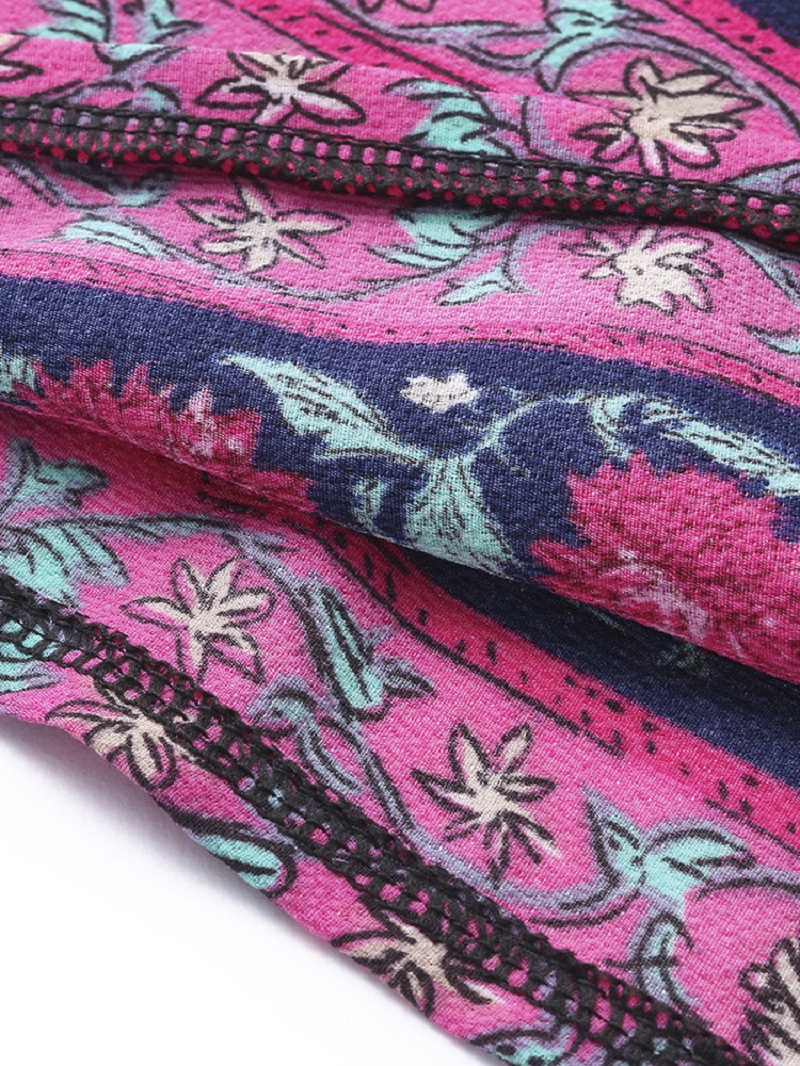 Lady sexy bohemian spaghetti strap useless printed maxi dress - Image 5