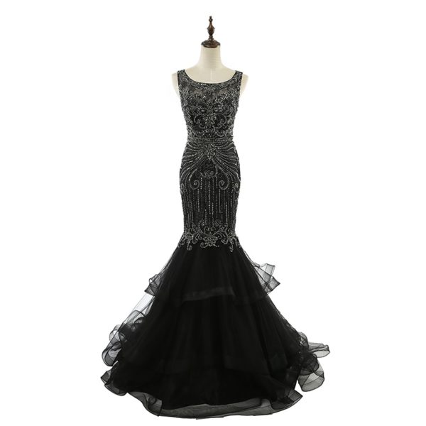 Luxury Beading Crystal Tulle Formal Gala Party Gowns - TD Mercado