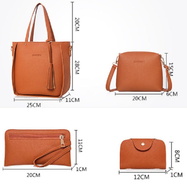 4 Pcs Pu Leather High End Handbags For Women Shoulder Bags Td Mercado 0148