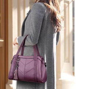 Elegant Soft Vintage Genuine Leather Crossbody Bag