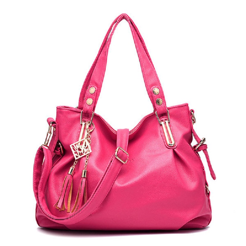 Popular Luxury Designer Tassel Hanger Handbag Womens Leather