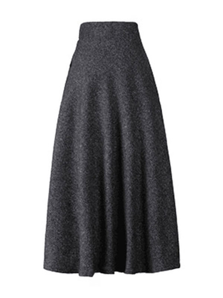 Casual Tweed Mid Calf Length Raised Waist Glamour Skirt - TD Mercado