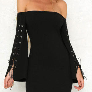 Long Sleeves Split Front Sexy Off The Shoulder Layered Bodycon Dresses ...