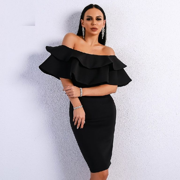 Sexy Off Shoulder Slash Neck Ruffles Backless Mini Dresses – TD Mercado