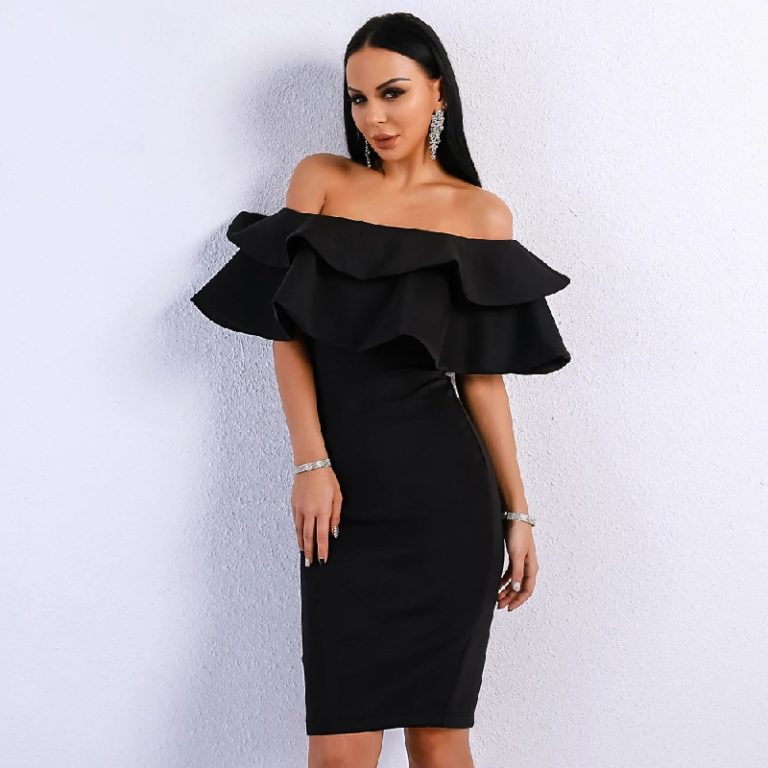 Sexy Off Shoulder Slash Neck Ruffles Backless Mini Dresses – TD Mercado