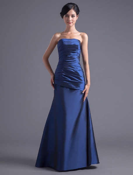 Strapless Floor-Length Mermaid Bridesmaid Dress - TD Mercado