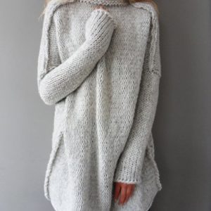 Bat Wing Sleeved Knit Sweater