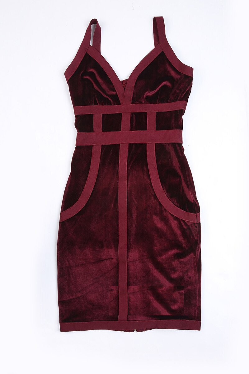Fashion Sleeveless Mini Velvet Dress - TD Mercado