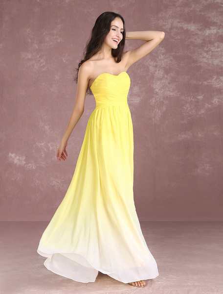 Long Chiffon Strapless Sweetheart Sleeveless Pleated Floor Length Party Prom Bridesmaid Dress - Image 6