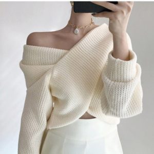 Pullovers V-neck Sexy Sweater Knitting Pull Sexy Casual Tops