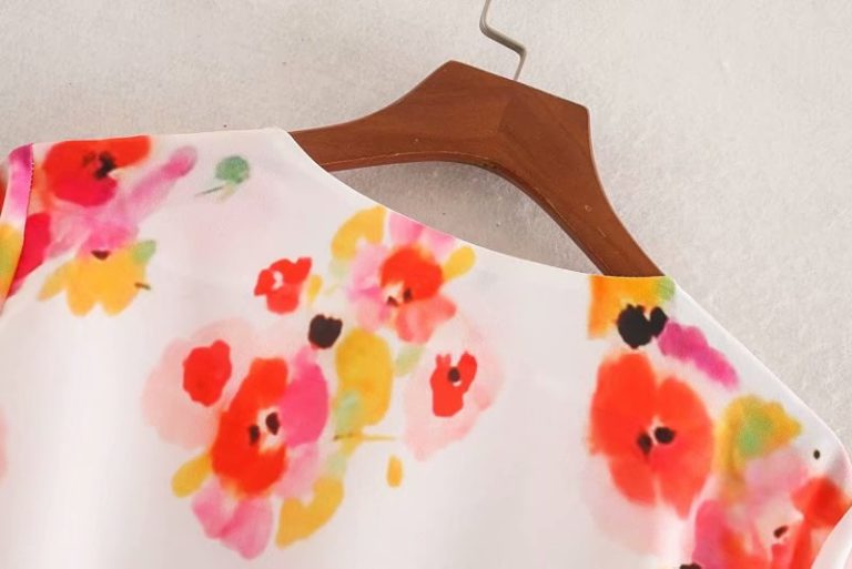 Elegant V Neck Long Sleeve Floral Print Midi Dress - TD Mercado