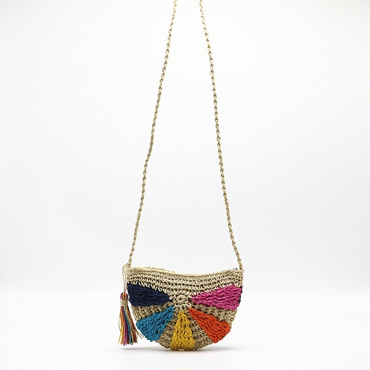 Fashion Crochet Colorful Straw Knit Beach Bags – TD Mercado