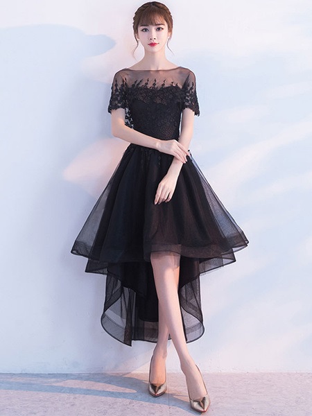 Strapless A Line High Low Asymmetrical Prom Dresses With Poncho - Image 2