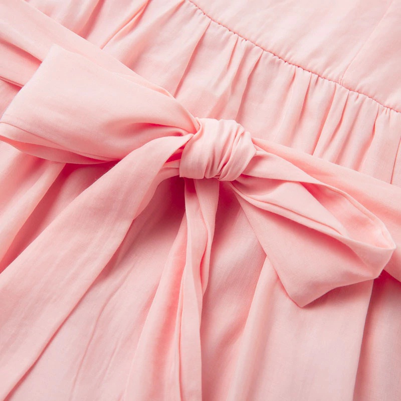 Spaghetti Strap Lace Up Bow Casual Party Dress - Image 12