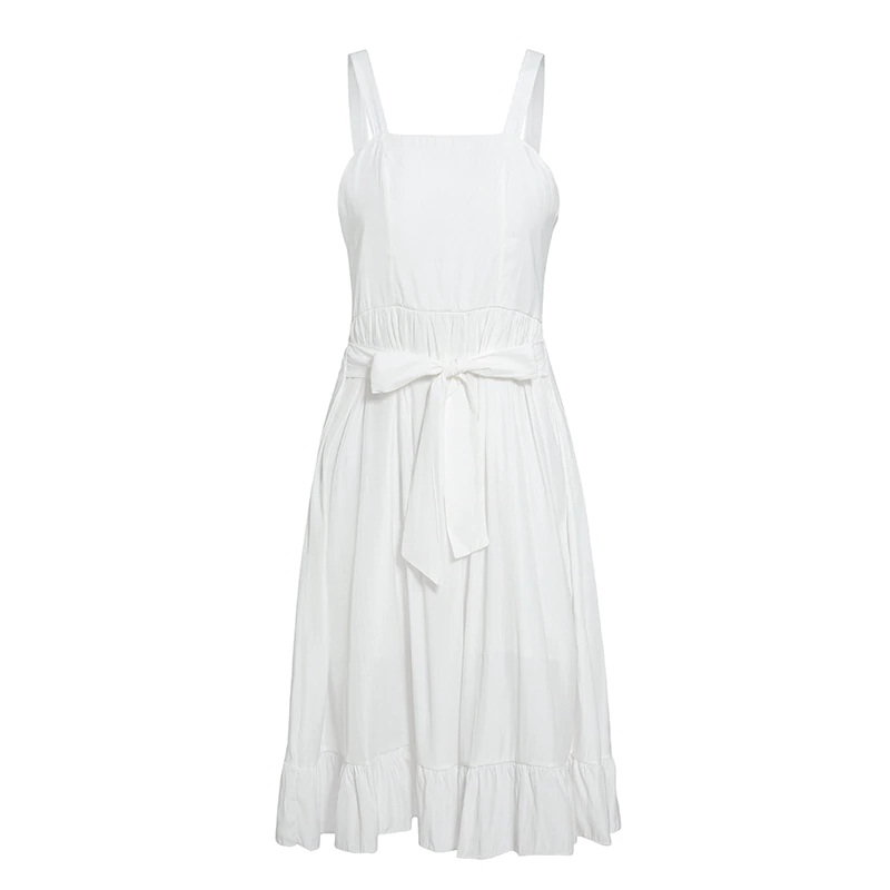Spaghetti Strap Lace Up Bow Casual Party Dress - Image 7