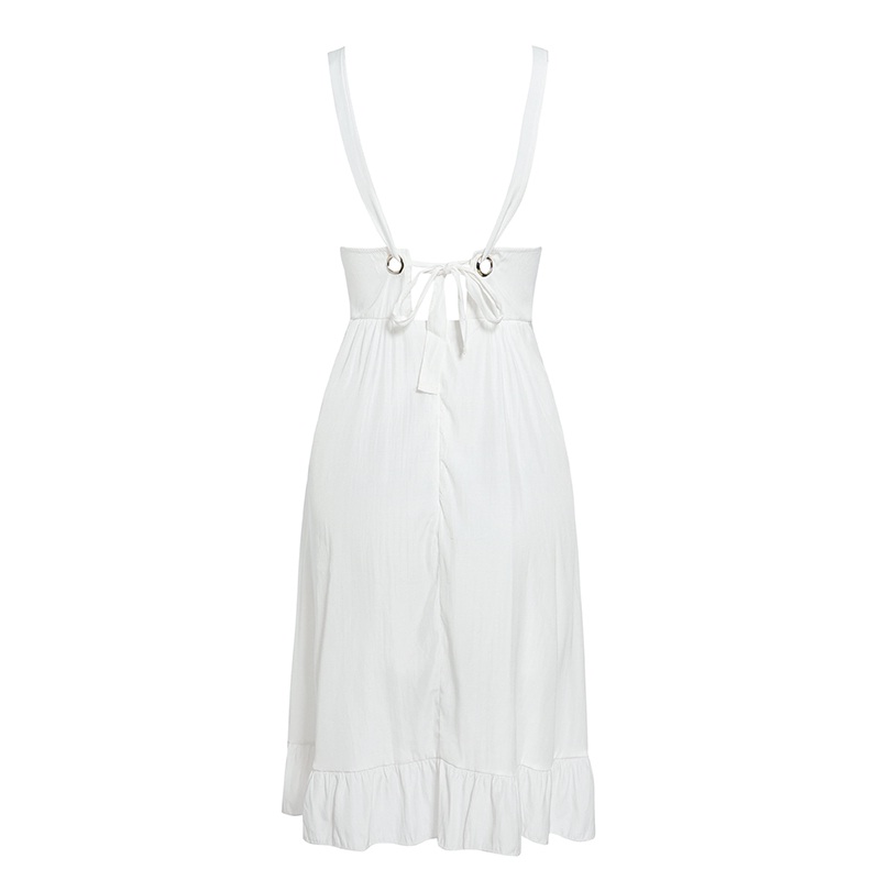 Spaghetti Strap Lace Up Bow Casual Party Dress - Image 8