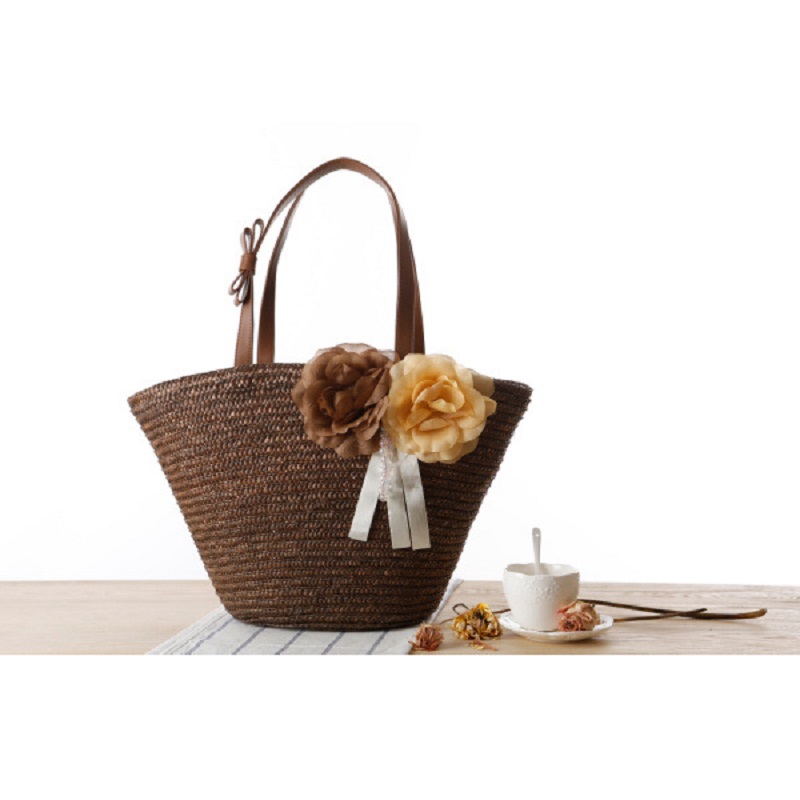 Two Beautiful Flowers Design High-Quality Beach Handbags - Image 11