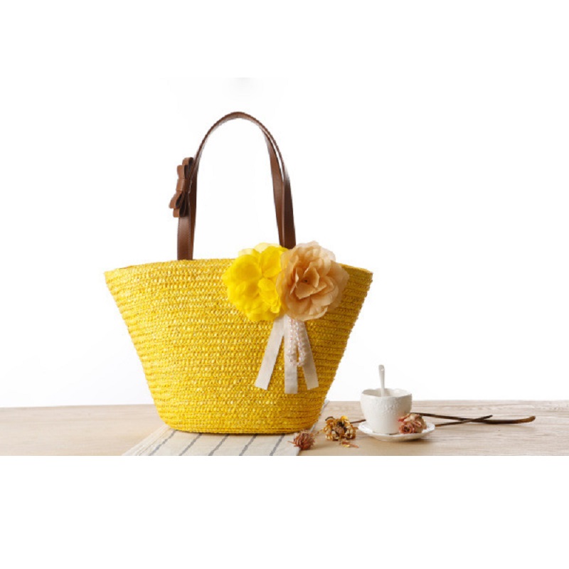 Two Beautiful Flowers Design High-Quality Beach Handbags - Image 9