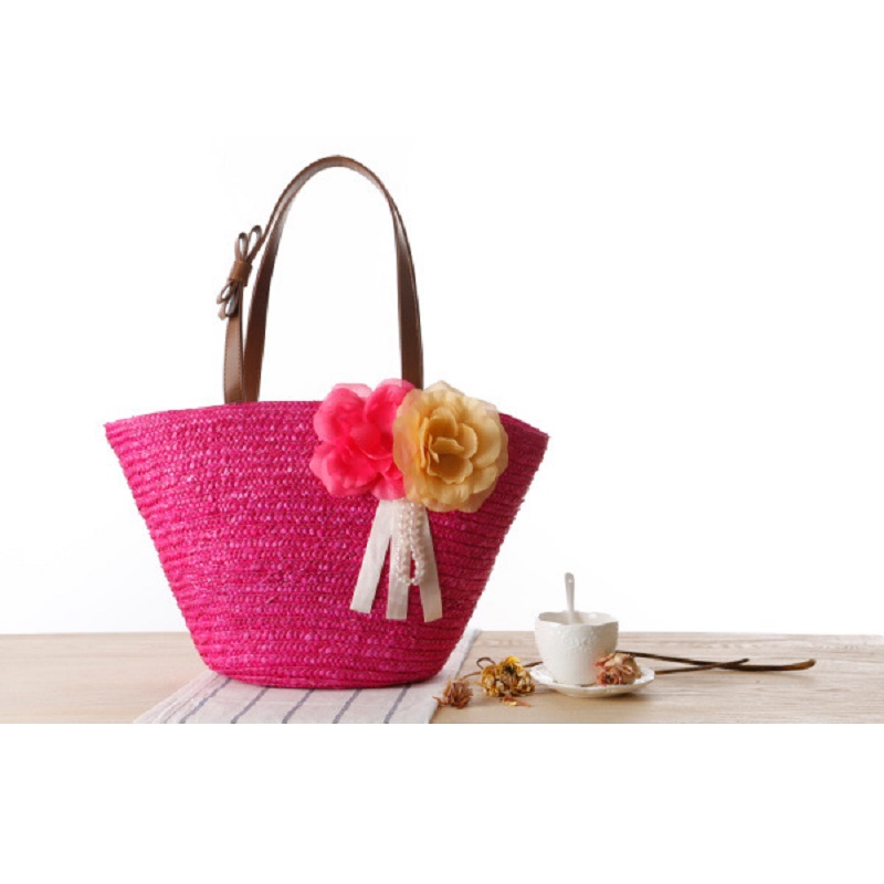 Two Beautiful Flowers Design High-Quality Beach Handbags - Image 10