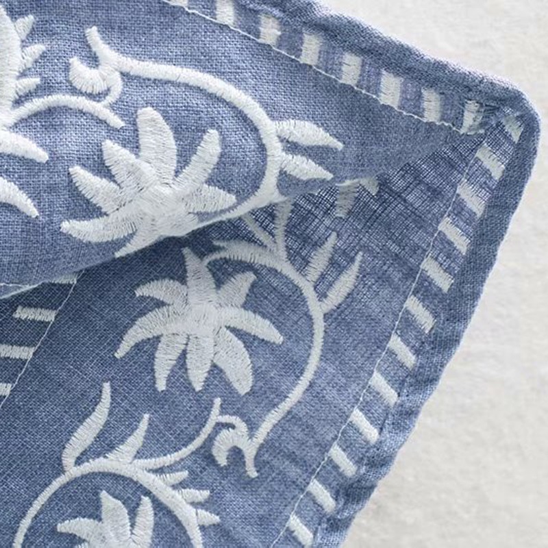 Vintage O Neck Embroidery Loose Mini Dress - Image 6