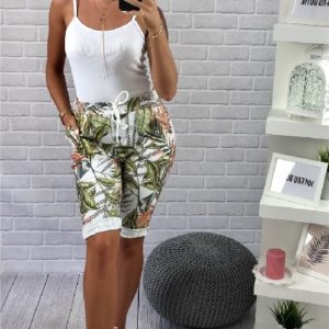 Biker Athlethic Leaves Compression Sport Leggings Shorts