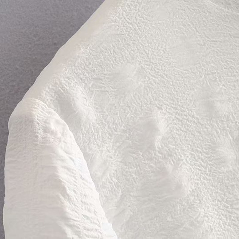 Casual Pleated O Neck Three Quarter Sleeve Mini Dresses - Image 4