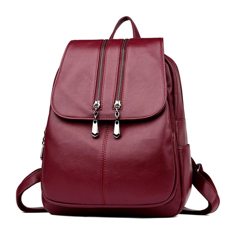 Fashion Travel Mochilas Leather Solid Backpacks - TD Mercado