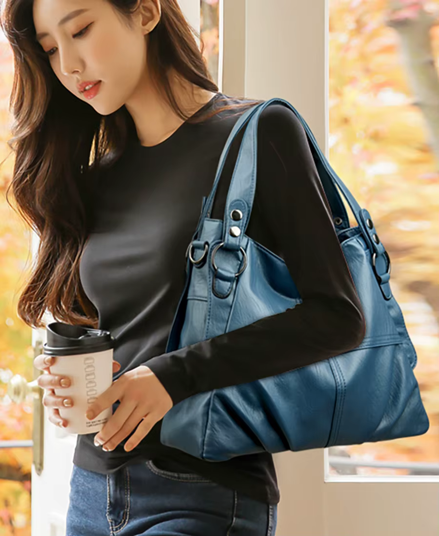 Genuine Leather Designer Big Tote Luxury Shoulder Bag - Image 5