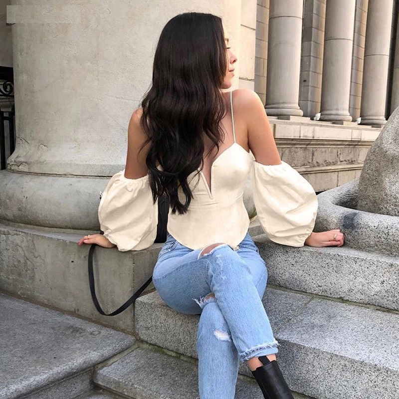 High quality solid color sexy Spaghetti Strap bodycon soft crop top - Image 2