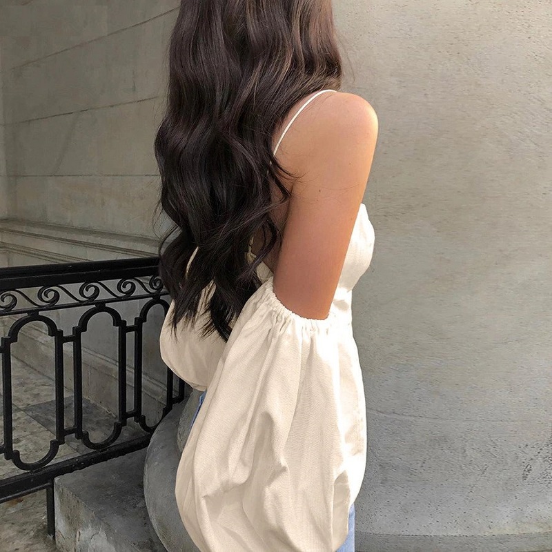 High quality solid color sexy Spaghetti Strap bodycon soft crop top - Image 4