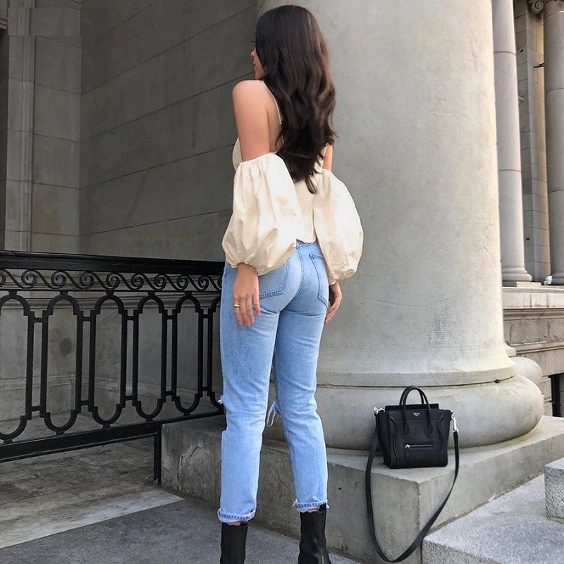 High quality solid color sexy Spaghetti Strap bodycon soft crop top - Image 6