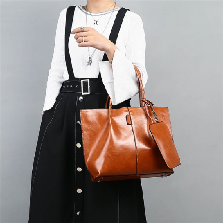 Large Capacity Luxury Oil Wax Leather Handbags - TD Mercado