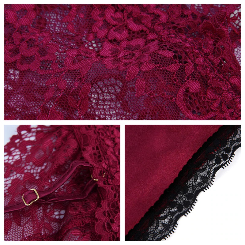 Plus Size Sexy Lace Satin Sling Nightwear - Image 2