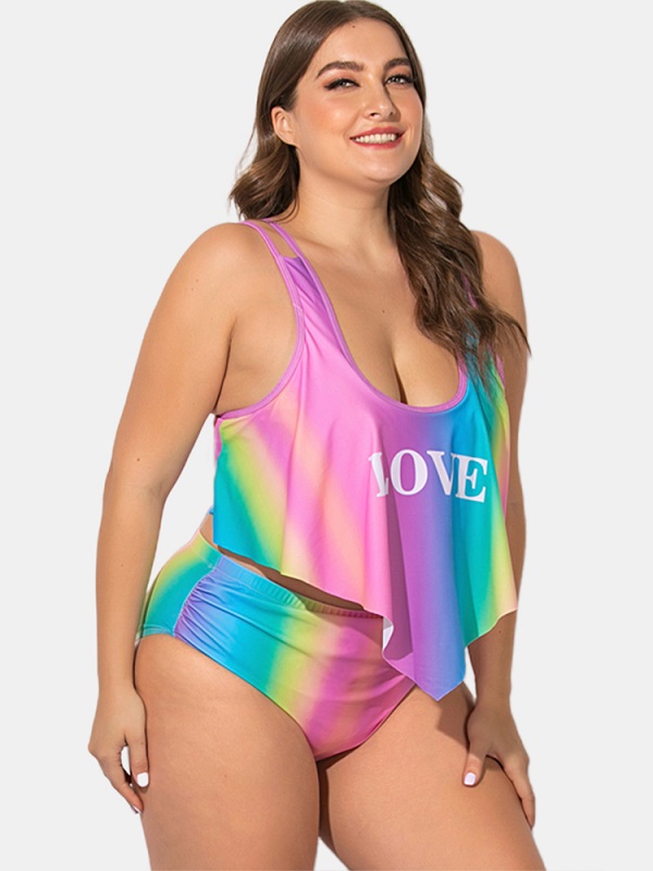 Print Adjustable Straps Stretchy Tankinis - Image 5