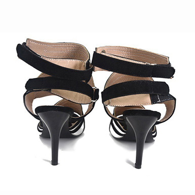 Contemporary Stilettos - Striped Design Ankle Closure - TD Mercado