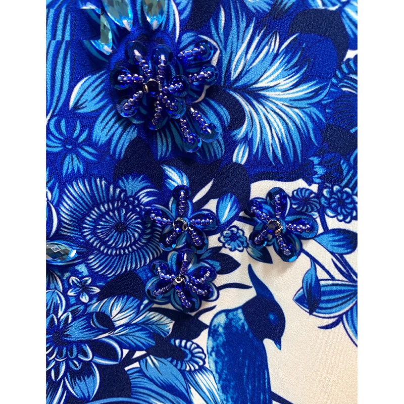 Runway luxury Beaded Vintage Loose Mini Dress - Image 3